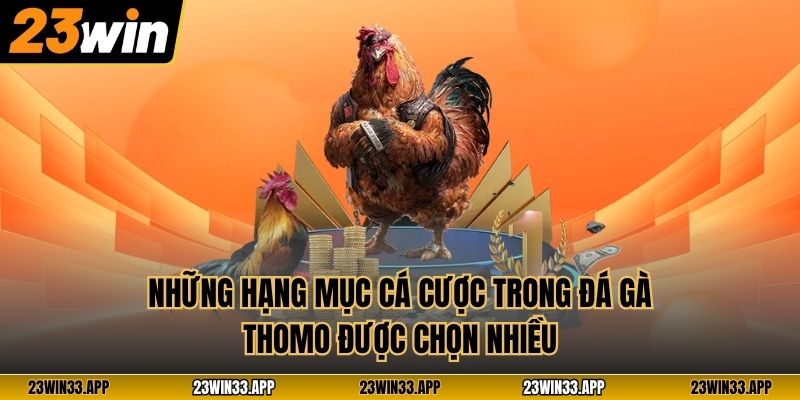 Những hạng mục cá cược trong đá gà Thomo được chọn nhiều